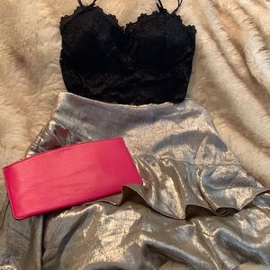 Zara large gold ruffled skirt